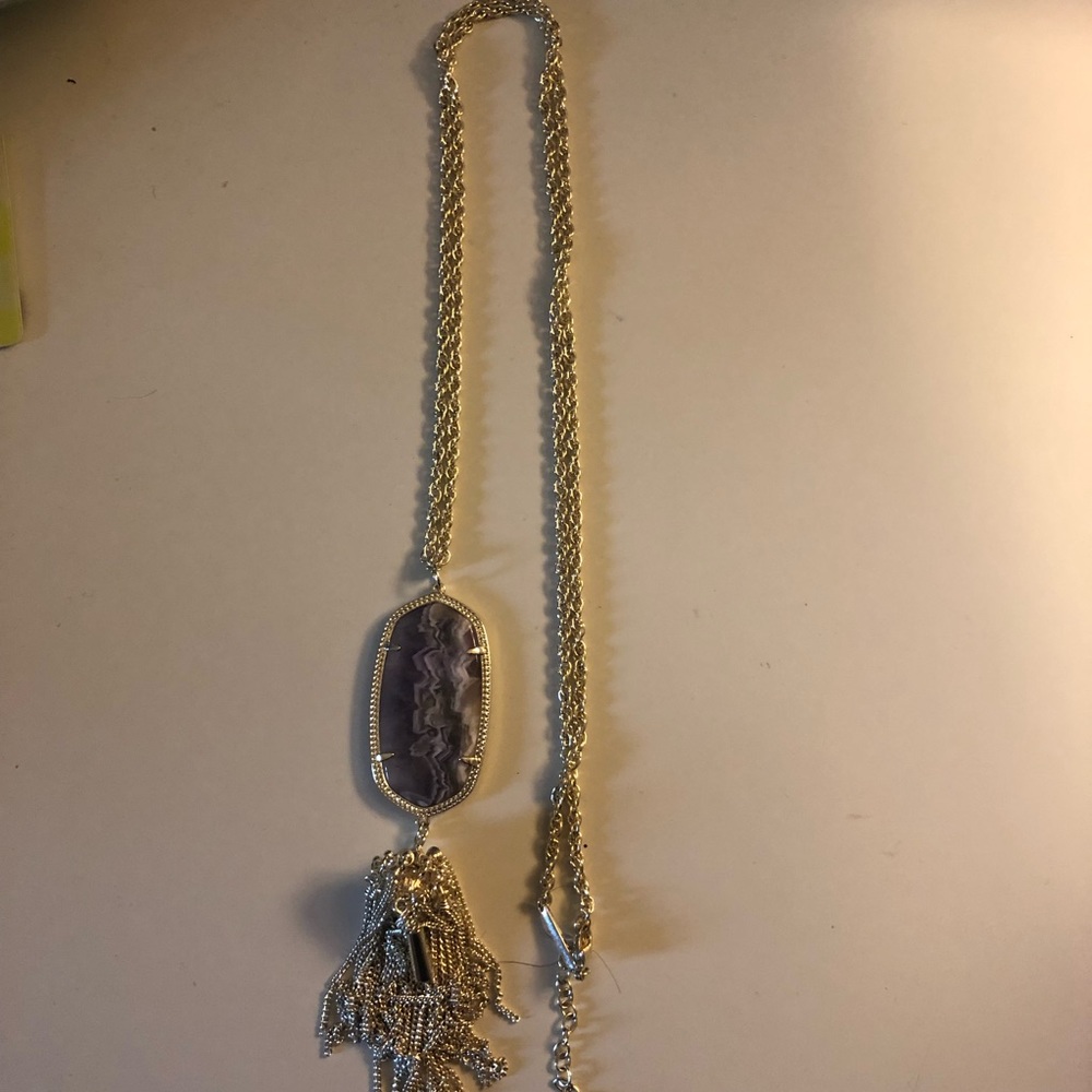 Kendra Scott Rayne Necklace in Chevron Amethyst